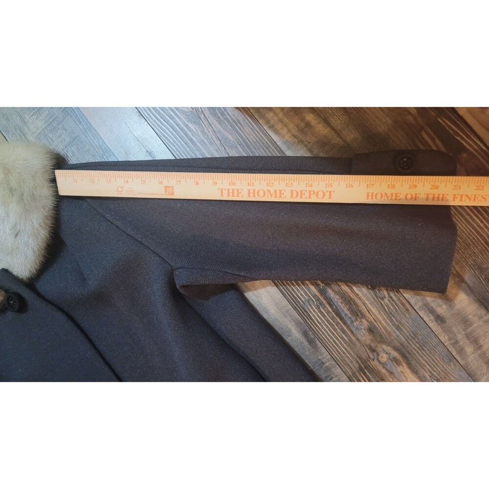 Sycamore Wool Blend Coat Women’s Size 42 Bust Mink Fur Collar Classic Vintage - Picture 6 of 10